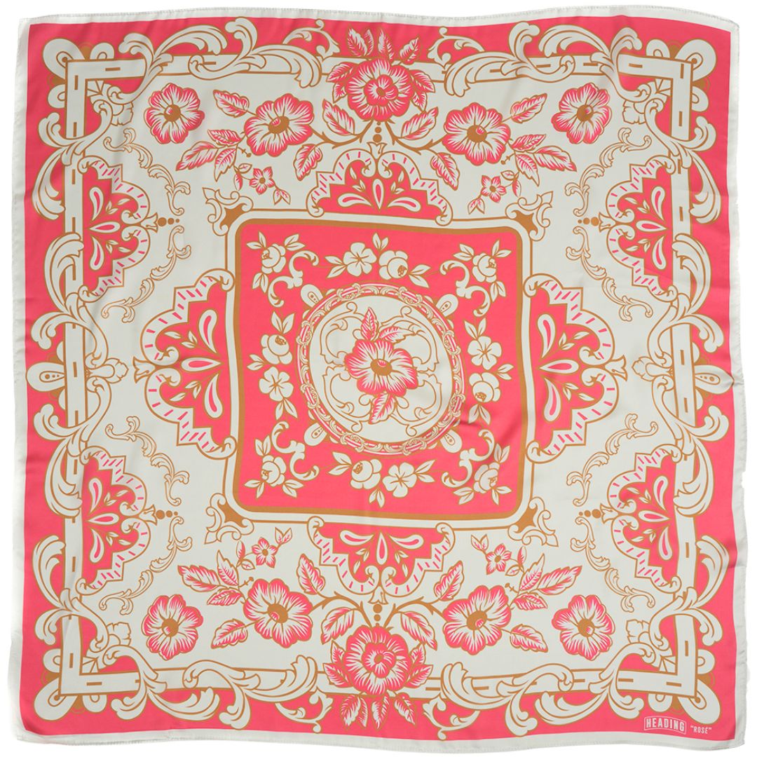 Rosé Silky Scarf - Heading Prints