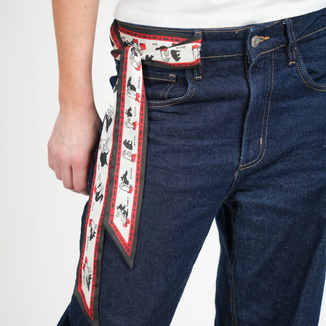 Shadow Puppets Skinny Scarf - Heading Prints