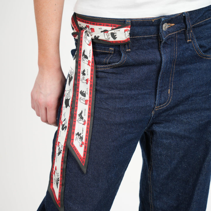 Shadow Puppets Skinny Scarf - Heading Prints