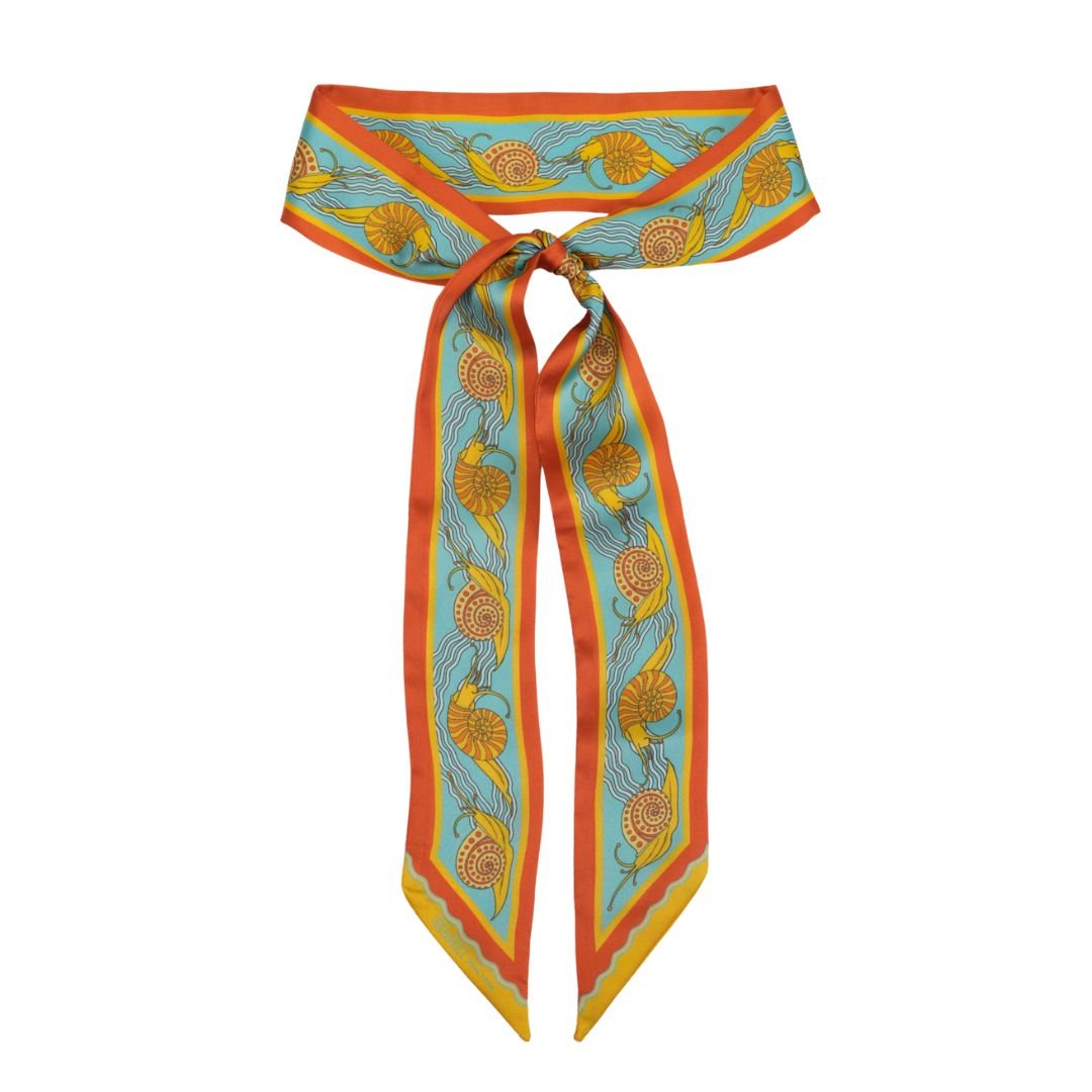 Snail Trail Skinny Scarf - Heading Prints