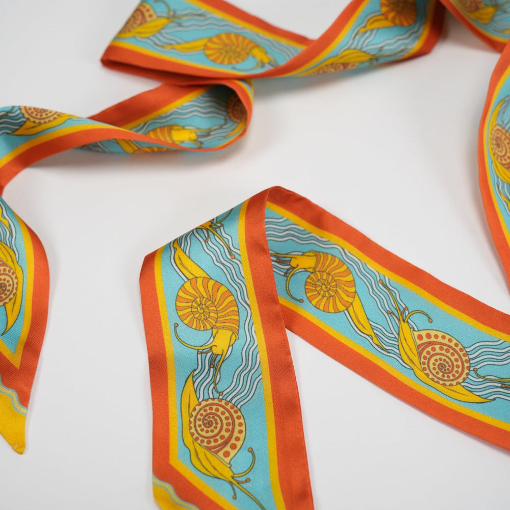 Snail Trail Skinny Scarf - Heading Prints