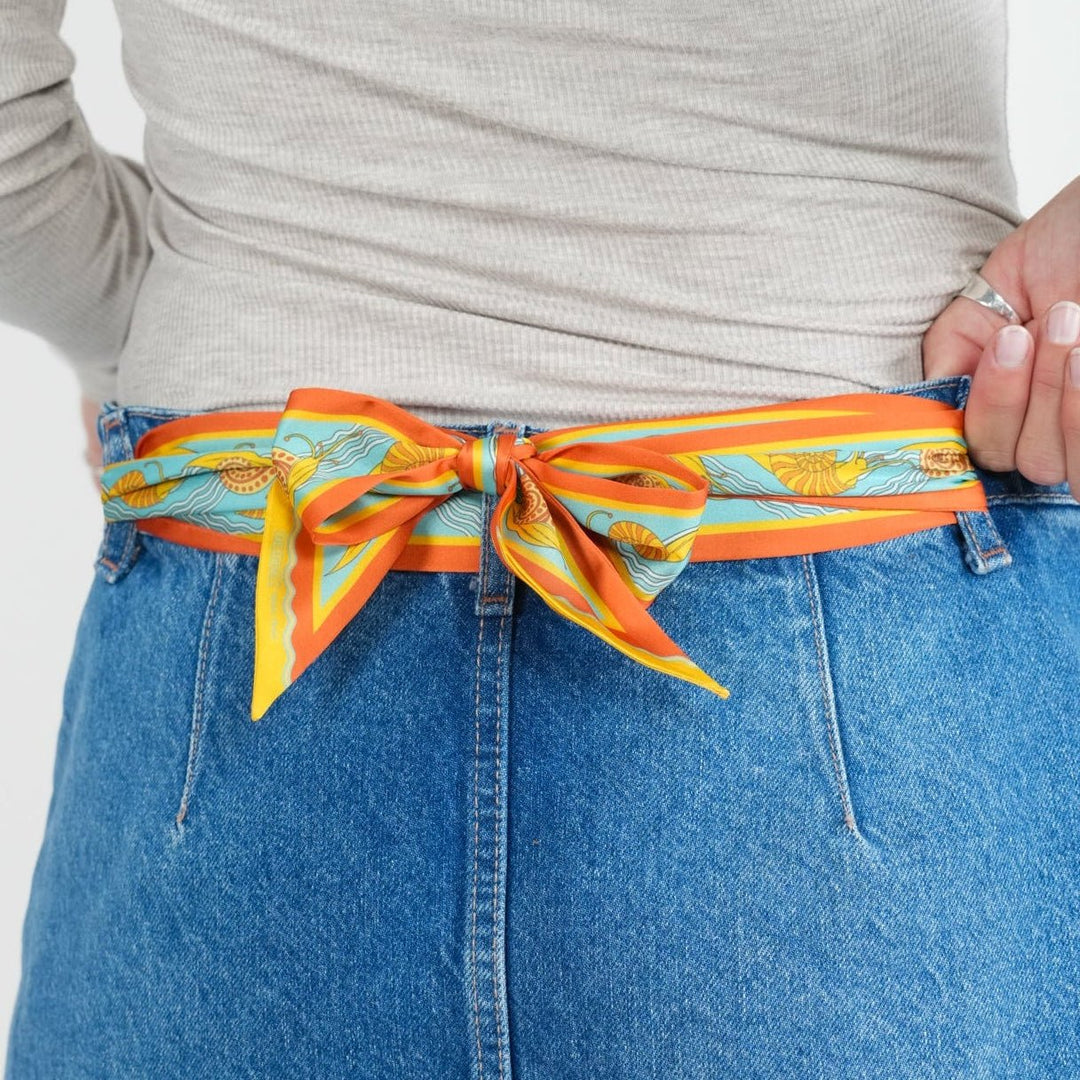 Snail Trail Skinny Scarf - Heading Prints