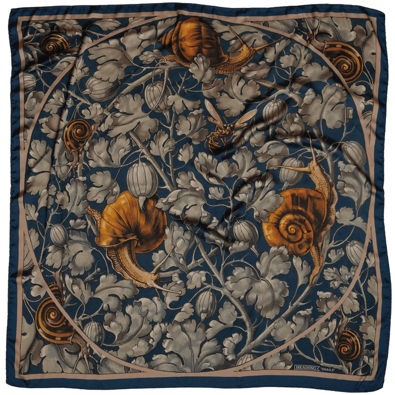 Snails Silky Scarf - Heading Prints