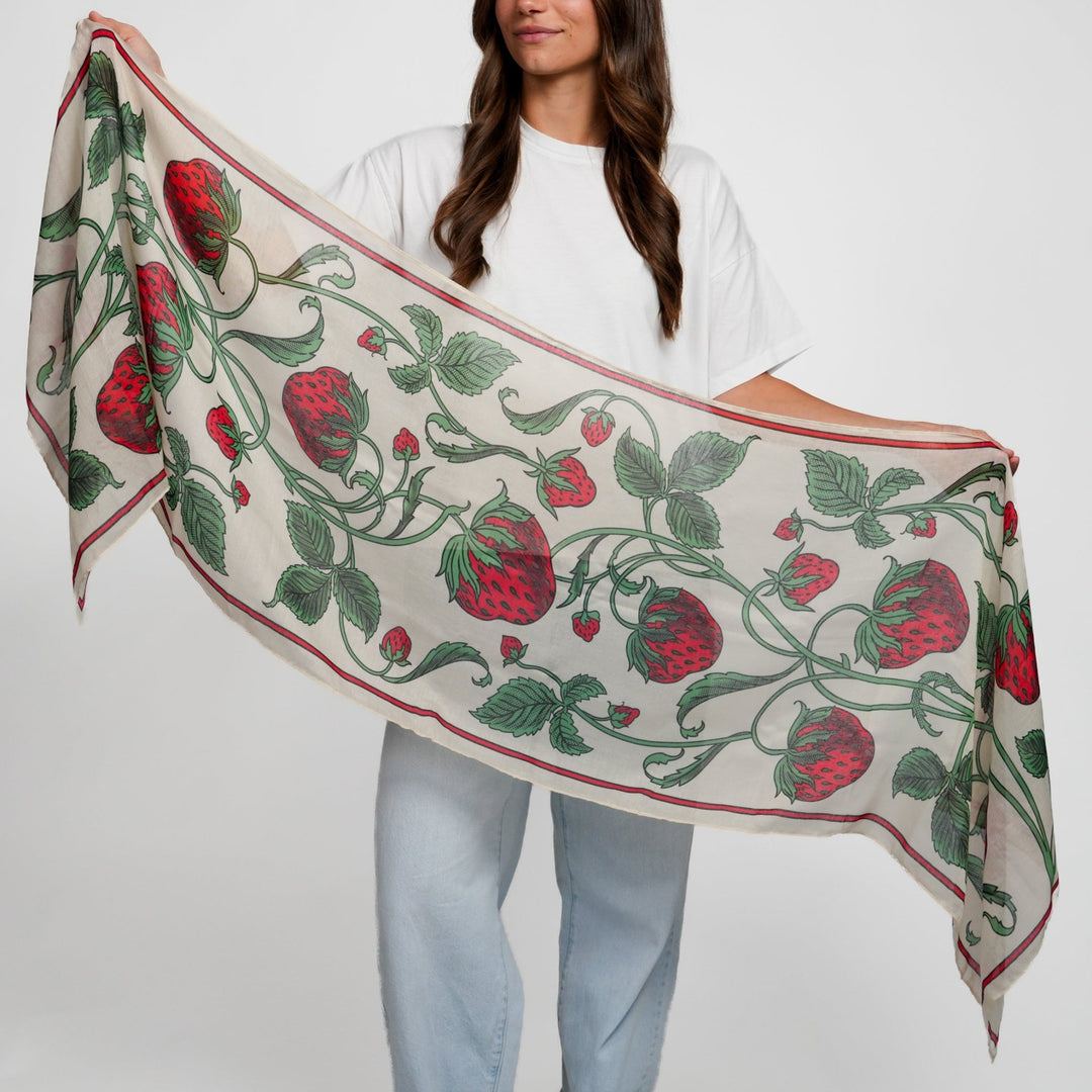 Strawberry All-Season Scarf - Heading Prints