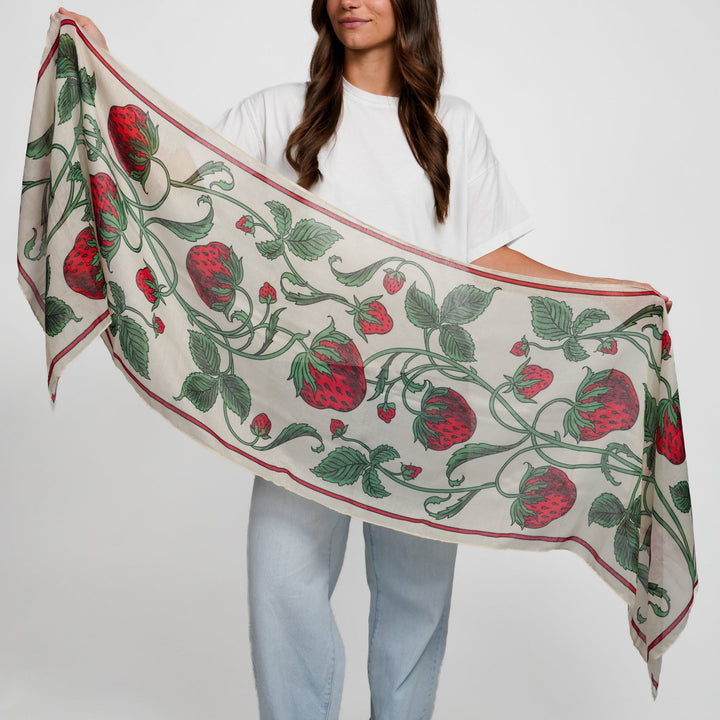 Strawberry All-Season Scarf - Heading Prints