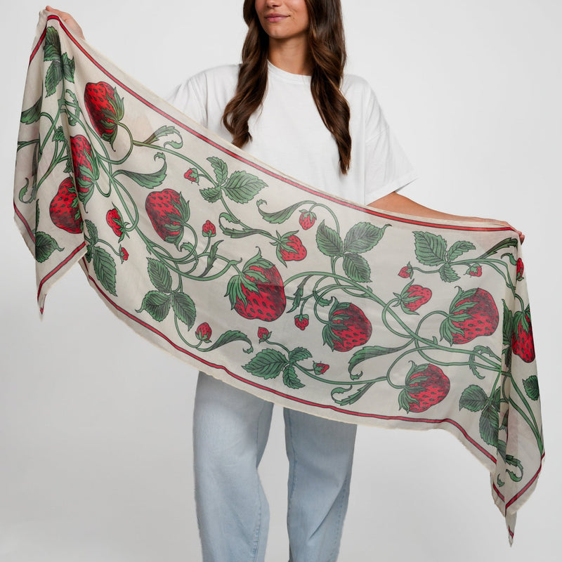 Strawberry All-Season Scarf - Heading Prints