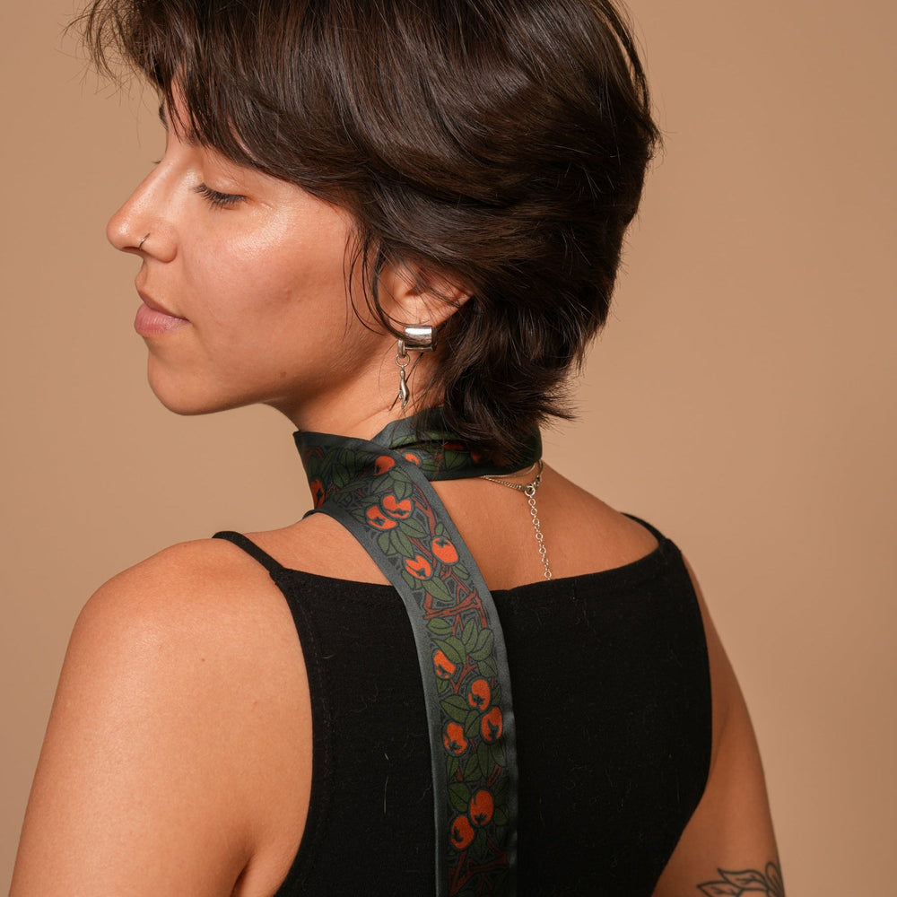 Tangerine Skinny Scarf - Heading Prints