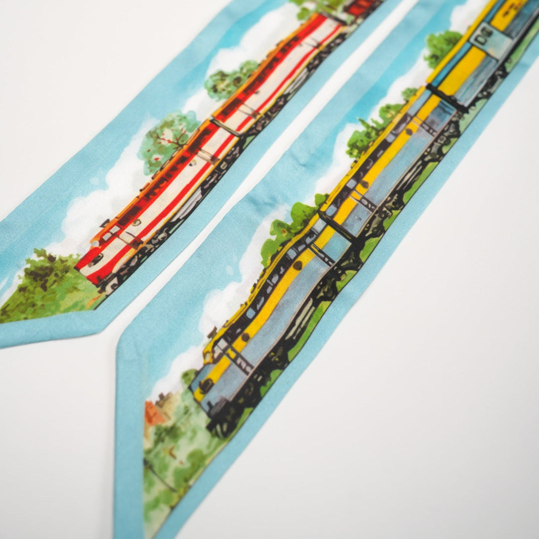 Trains Skinny Scarf - Heading Prints