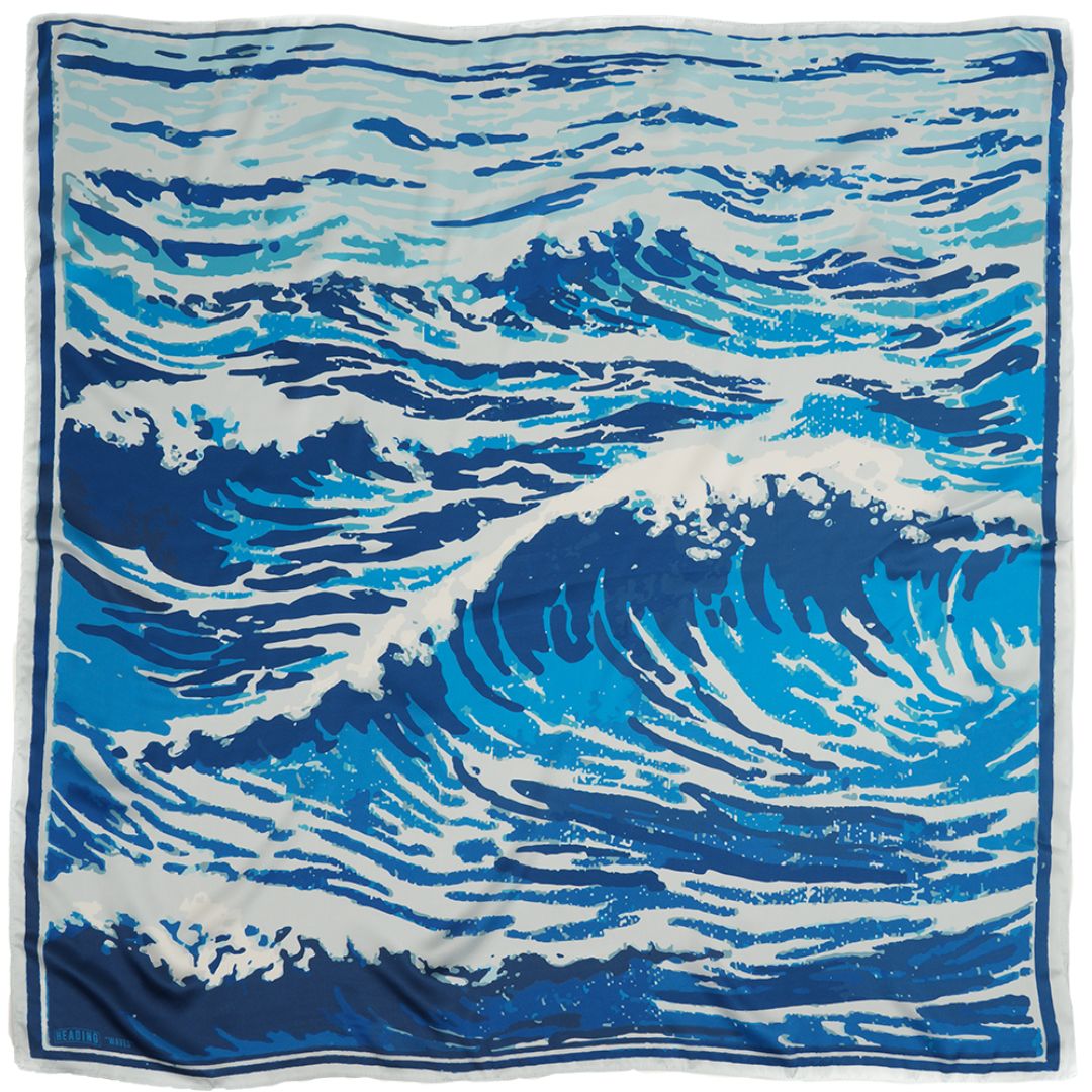 Waves Silky Scarf - Heading Prints