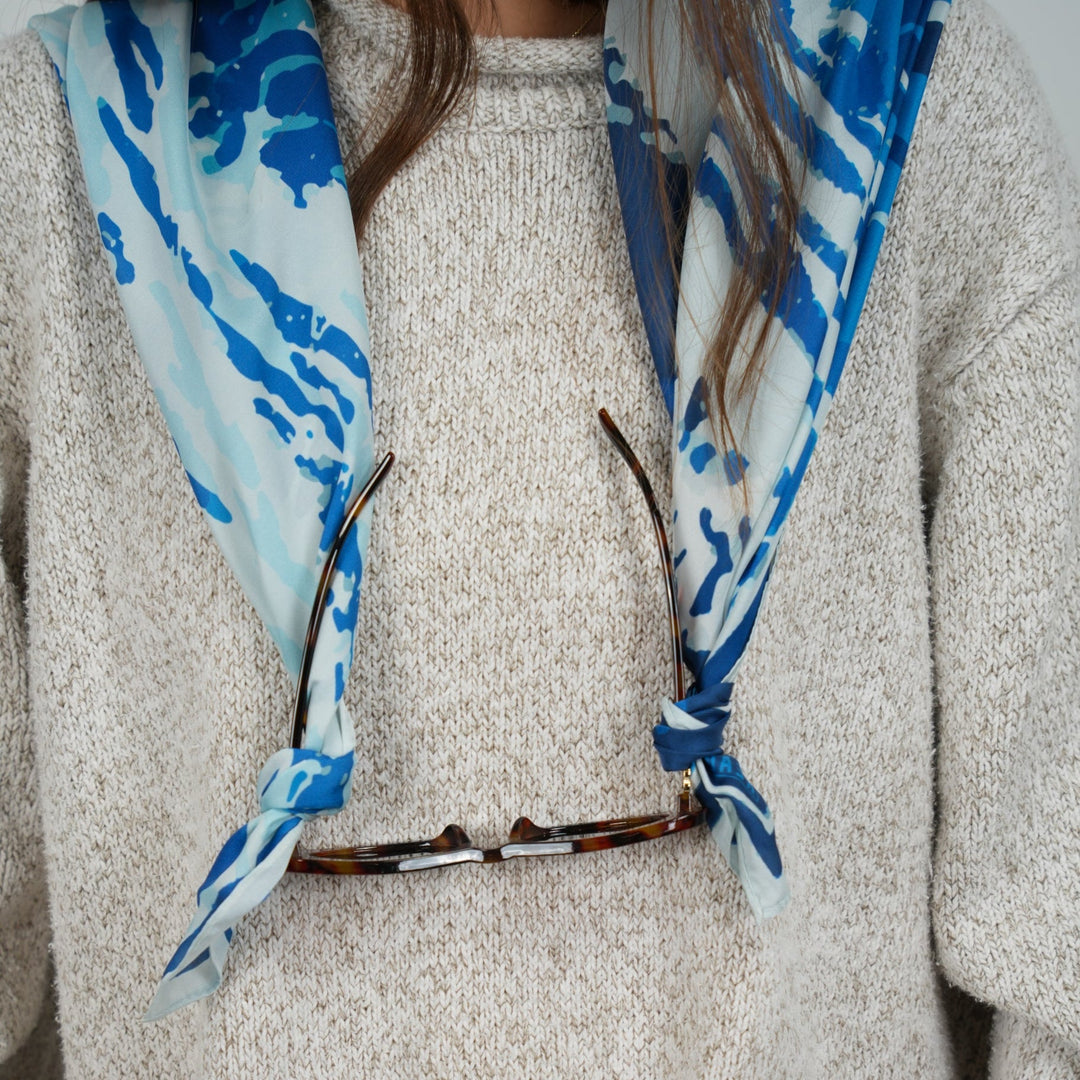 Waves Silky Scarf - Heading Prints