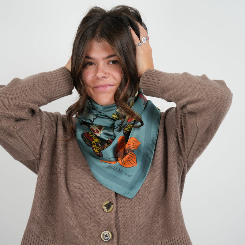 Wing Silky Scarf - Heading Prints